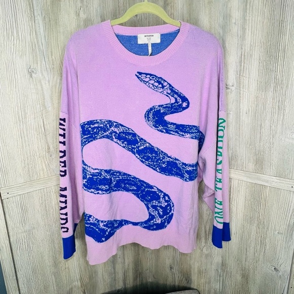 One Teaspoon Lavender Sweater with Blue Accents - Picture 2 of 10